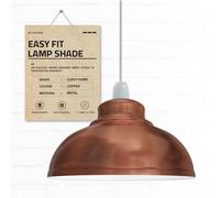 DC Voltage Industrial Ceiling Pendant Light Shades Retro Style Curvy Dome Shaped lamp Shades Metal Easy fit Ceiling Pendant Light Shades for Light fixtures (Copper)