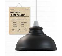 DC Voltage Industrial Ceiling Pendant Light Shades Retro Style Curvy Dome Shaped lamp Shades Metal Easy fit Ceiling Pendant Light Shades for Light fixtures (Black)