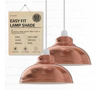 DC Voltage Industrial Ceiling Pendant Light Shades Retro Style Curvy Dome Shaped lamp Shades Metal Easy fit Ceiling Pendant Light Shades for Light fixtures (Rose Gold - 2 Pack)