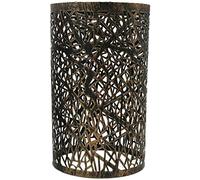 DC Voltage Industrial Easy Fit Metal Cage Drum Lampshade Ceiling Pendant Lampshade with Reducer Plate for Living Rooms Bedroom Kitchen Dining Room (Brushed Copper 4)