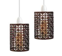 DC VOLTAGE Industrial Retro Loft Ceiling Light, Vintage Metal Flush Mount Lamp, E27 Bulb Fitting, Decorative Lighting Fixture for Kitchen, Bar, Cafe (Brushed Copper Cage)