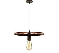 DC VOLTAGE Industrial Rustic Red Pendant Light 30cm Ceiling Lamp Shade with Adjustable 95cm Cable, Retro Wheel Design Hanging Light Fixture for Kitchen, Dining Room, Bar, Living Room