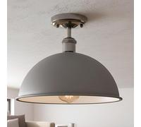 DC VOLTAGE Industrial-Semi Flush Mount Vintage Ceiling Light Metal 30cm Dome Lampshade Pendant Lighting for Farmhouse Kitchen Bathroom Living Room Restaurant