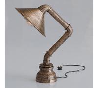 DC VOLTAGE Industrial Steampunk Pipe Lamp Vintage Retro Desk Light Creative Table Lamp 31cm Brushed Copper E27 Lighting Fixture for Bedside, Living Room, Bedroom, Study Room, Office
