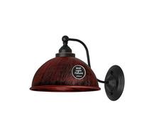 DC VOLTAGE Industrial Wall Light Fittings Retro Wall Sconce with Metal Dome Shade E27 Socket Traditional Swan Neck Indoor Decorative Wall Light (Rustic red)