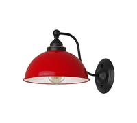 DC VOLTAGE Industrial Wall Light Fittings Retro Wall Sconce with Metal Dome Shade E27 Socket Traditional Swan Neck Indoor Decorative Wall Light for Cafe Bar (red)