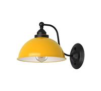 DC VOLTAGE Industrial Wall Light Fittings Retro Wall Sconce with Metal Dome Shade E27 Socket Traditional Swan Neck Indoor Decorative Wall Light for Cafe Bar (Yellow)