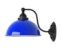 DC VOLTAGE Industrial Wall Light Fittings Retro Wall Sconce with Metal Dome Shade E27 Socket Traditional Swan Neck Indoor Decorative Wall Light (Navy Blue)