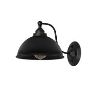 DC VOLTAGE Industrial Wall Light Fittings Retro Wall Sconce with Metal Dome Shade E27 Socket Traditional Swan Neck Indoor Decorative Wall Light for Cafe Bar (Black)
