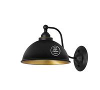 DC VOLTAGE Industrial Wall Light Fittings Retro Wall Sconce with Metal Dome Shade E27 Socket Traditional Swan Neck Indoor Decorative Wall Light (Black Gold Inner)