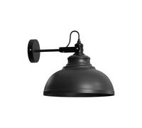 DC VOLTAGE Industrial Wall Light with 29 cm Black Metal Shade, Vintage Adjustable Arm Barn Style Black Sconce, E27 Holder Wall Mounted Lamp for Bedroom Living Room Hallway & Porch