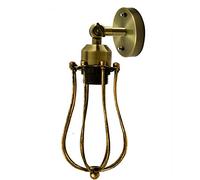 DC VOLTAGE Industrial Wall Sconce Vintage Lighting Adjustable Lamp Rustic Wire Metal Cage Oil Rubbed Wall Light Shade Edison Style Antique Fixture Porch Mirror (Black)