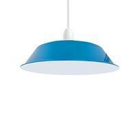 DC VOLTAGE Lampshades for Ceiling Lights - Industrial Metal Light Shade for Pendant Light Fitting, Non Electric 36cm Easy Fit Bulb Guard for Kitchen Bedroom Living Room Lounge Hall (36cm Light Blue)