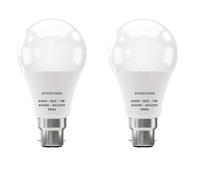 DC VOLTAGE LED Bayonet A60H Light Bulb, 7W(70W Equivalent) BC B22 Cool White 6400K 500 Lumens Non-Dimmable, Super Bright Golf Ball GLS Energy Saving Light Bulb - Pack of 2