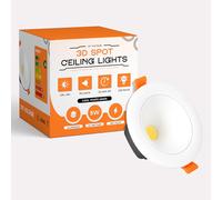 DC VOLTAGE LED Downlights for Ceiling Cool White 6500K, 5W,90LM/ W, AC 220-240V, Cut Ø90-100 mm Ultra Slim Recessed Ceiling Round 3D Spot Lights for Bathroom Kitchen Living Room