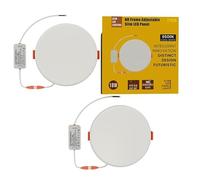 DC VOLTAGE LED Downlights Ultra Slim 18W Dimmable Cool White 6500K IP30 Round Recessed Ceiling Lights Pack of 2 for Bathroom Kitchen Living Room Hallway Office Modern LED Panellights (Pack 2)