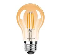 DC VOLTAGE LED E27 A60 Light Bulb, 4W(40W Equivalent) Warm White 2700K Dimmable 450LM ES Standard GLS Super Bright Energy Saving Home Decorative Lightin-Energy Class A