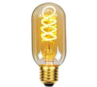 DC VOLTAGE LED E27 Edison Light Bulb T45 4W (40W Euivalent) Non Dimmable Warm White 2700K Spiral Filament Amber Glass 450 Lumen Tubular Screw Base Energy Saving Vintage Decorative Bulb