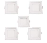 DC VOLTAGE LED Square Recessed Ceiling Panel Down Light Flat Slim Lamp Cool White 6000K Super Bright Lighting for Bedroom Kitchen Office (5W - Pack 5)