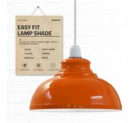 DC VOLTAGE Metal Ceiling Lamp Shade 29cm Red Easy Fit Industrial Light Shade Pendant Hanging Modern Ceiling Lighting Shade for Bedroom, Hallway, Office Restaurant (Orange)