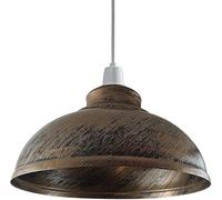 DC VOLTAGE Metal Lampshades for Ceiling Lights Industrial 29CM Brushed Copper Easy Fit Light Shade Only Ceiling Pendant Light Bulb Guard Kitchen Lighting Hanging Lampshade for Bedroom E27 Base