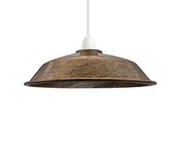 Modern 36cm Brushed Copper Easy Fit Lamp Shade Industrial Metal Ceiling Light Shade for Pendant, Wall & Floor Lamps, E27/B22 Compatible for Living Room, Kitchen, Bedroom & Hallway