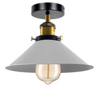 DC VOLTAGE Modern Ceiling Lights Semi Flush Mount Metal Cone Pendant Lamp Shade 22cm E27 Bulb Base Easy Lighting Fixture for Hall Living Room Lounge Kitchen Bed Room