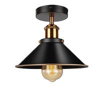 DC VOLTAGE Modern Ceiling Lights Semi Flush Mount Metal Cone Pendant Lamp Shade 22cm E27 Bulb Base Easy Lighting Fixture for Hall Living Room Lounge Kitchen Bed Room