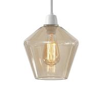DC VOLTAGE Modern Clear Glass Lamp Shade | 16cm Replacement Pendant Light Shade for E27 Fitting | Transparent Globe Ceiling Light Cover | Kitchen Island, Dining Room, Bedroom Lighting Fixture