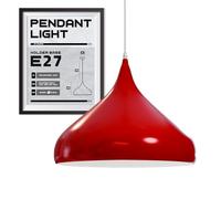 DC VOLTAGE Modern Curved Dome Shape Metal Single Head 31.5 cm Shade with E27 Base Holder for Office Dining Room Living Room Bedroom Coffee Bar Restaurant.