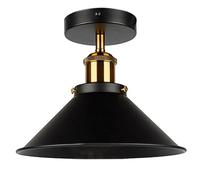 DC VOLTAGE Modern Flush Mount Ceiling Lighting LED Lights, Semi Flush Light Fitting Pendant Light Lamp Chandelier Metal 22cm Cone Light Shade for Hall, Living Room, Lounge (Black)