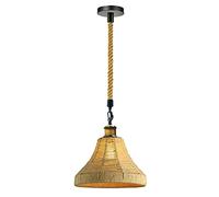 DC VOLTAGE Modern Natural Tapered Hemp Rope Ceiling Light Shade | Retro Pendant Lighting Fixture for Home, Kitchen, Office & Living Room Décor | 290mm Wide Eco-Friendly Hanging Lamp Shade