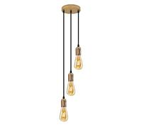DC VOLTAGE Modern Vintage 3 Head Light Cluster Cascade Ceiling Pendant E27 Drop Light Height Adjustable Hanging Lamp Fixture for Kitchen Restaurant etc.