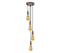 DC VOLTAGE Modern Vintage 4 Head Light Cluster Cascade Ceiling Pendant E27 Drop Light Height Adjustable Hanging Lamp Fixture for Kitchen Restaurant etc.
