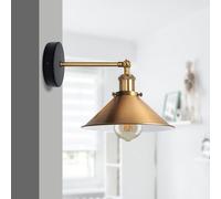 DC Voltage Modern Yellow Brass Wall Sconce Metal Pendant Wall Light Fixture E27 Bulb Base Easy Fit Lighting for Living Room Bedroom Vanity Loft Cafe Bar