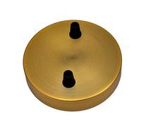 DC Voltage Multi Outlet Ceiling Rose (2-8 Point Available) Multiple Drop for Swag or Pendant Ceiling Light Fitting Vintage Retro ES E27 Braided Flex Lamp Holder (Yellow Brass Point 2)