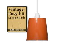 DC VOLTAGE Orange Lamp Shade Ceiling, 15cm Modern Lampshade, Small Light Shade for Pendant & Table Lamp, Easy Fit E27/B22, Retro Metal Ceiling Light Shade for Bedroom Living Room Kitchen
