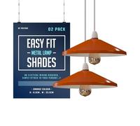 DC VOLTAGE Orange Lampshade for Ceiling,30cm Lamp Shades Light Shade Ceiling Light Industrial Metal Bulbguard Pendant Lighting Ceiling Light Shade Lamp Shades Ceiling for Indoor Pendant Light Shade
