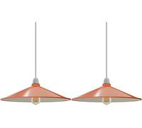 DC VOLTAGE Orange Metal Ceiling Lamp Shade 40CM Easy Fit Light Pendant Modern Ceiling Lighting Shade for Bedroom, Hallway, Office Restaurant Industrial Farmhouse Light Shades Hanging Pendant