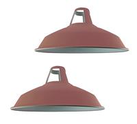 DC VOLTAGE Pink Lampshade for Ceiling, Pack of 2 Lamp Shades 30cm Light Shade Ceiling Light Industrial Easy Fit Metal lampshades Hanging Pendant Lighting Light Shade for Indoor Pendant Light Covers