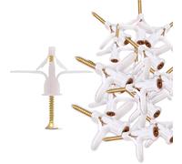 DC VOLTAGE Plasterboard Fixings, 50 Pcs Wall Plugs, Universal Plasterboard Plugs with Screws, Drywall Cavity Wall Fixings, Heavy Duty Anti-Rotational Expansion Tube Plasterboard Screws