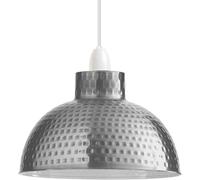 DC VOLTAGE Retro Ceiling Lampshade Metal Satin Nickel 26cm Easy Fit with Reducer Ring Modern Bulb Guard Hanging Lightshade for Bedroom Hallway Office Kitchen Dining Room Cafe Bar Restaurtant