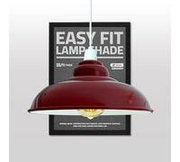 DC VOLTAGE Retro Ceiling Pendant Lamp Shade Burgundy Metal 32 cm Width 13.5 cm Height Curved Shape Ideal for Living Room Bed Room Kitchen Office Balcony Restaurant Bar