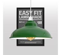 DC VOLTAGE Retro Ceiling Pendant Lamp Shade Green Metal 32 cm Width 13.5 cm Height Curved Shape Ideal for Living Room Bed Room Kitchen Office Balcony Restaurant Bar