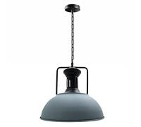 DC VOLTAGE Retro Industrial Ceiling Light Fitting, E27 Pendant Lighting, Hanging Lamp Chandelier Suspended Ceiling Fixture, 41cm Large Metal Light Shade for Living Room, Café (Grey)