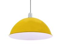 DC Voltage Retro Industrial Ceiling Light Shades, Rustic Metal Dome 30cm Easy Fit Vintage Shades for Replacement Pendant Lighting Wall Lamps Table Lamps Bedroom, Kitchen, Office, Living Room (Yellow)