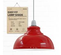 DC VOLTAGE Retro Industrial Ceiling Light Vintage E27 Style Curvy Dome Shaped 29cm Easy fit Lampshades only for Pendant Lamp for Kitchen Living Room (Red)