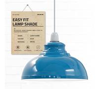 DC VOLTAGE Retro Industrial Ceiling Light Vintage E27 Style Curvy Dome Shaped 29cm Easy fit Lampshades only for Pendant Lamp for Kitchen Living Room (Blue)