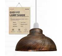DC VOLTAGE Retro Industrial Ceiling Light Vintage E27 Style Curvy Shaped 29cm Easy fit Lampshades only for Pendant Lamp for Kitchen Living Room (Brushed Copper)