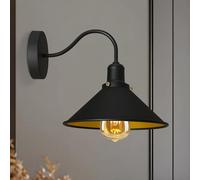 DC VOLTAGE Retro Rainproof Cone Shaped Shade Swan Neck Wall Sconce Fittings Metal Indoor Light Fitting for Bedroom Dinning Room Garage and Any Other Places Not Battery Oprated Wall Lights